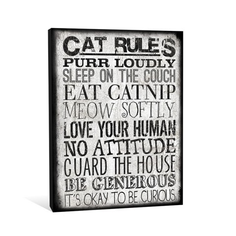 Cat Rules Canvas Wall Art 