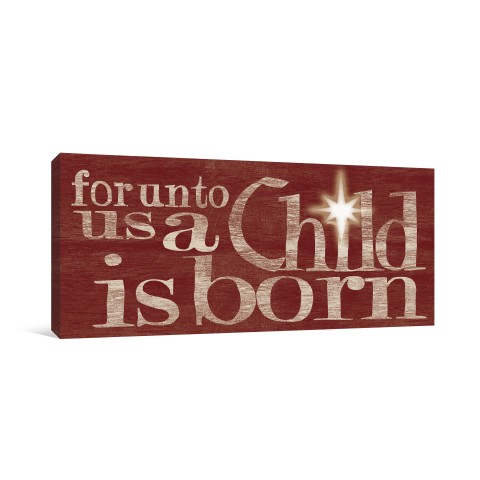 For Unto Us 20x10 Canvas Wall Art