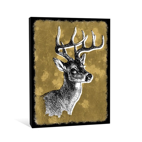Golden Deer Canvas Wall Art