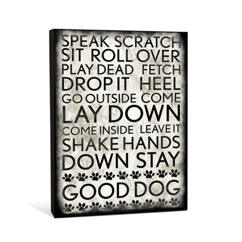 Dog Commands Canvas Wall Art 