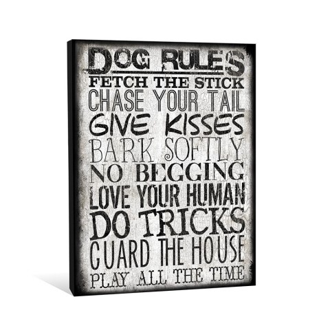 Dog Rules Canvas Wall Art 