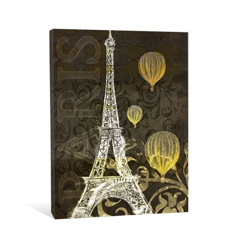 Eiffel Tower Hot Air Balloons Canvas Wall Art
