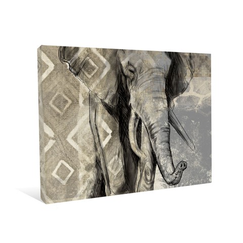 Elephant Sketch Canvas Wall Art