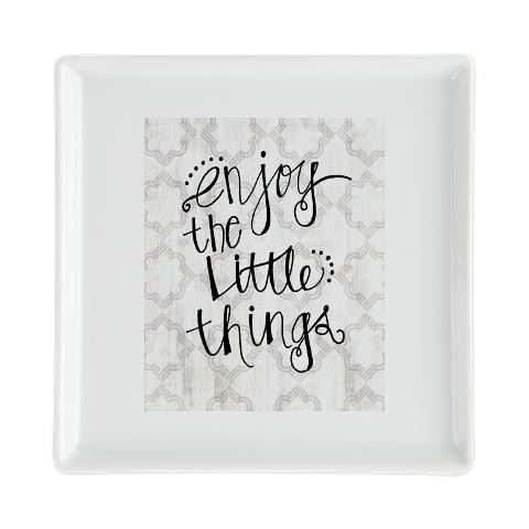 Enjoy The Little Things Square Cocktail Plate