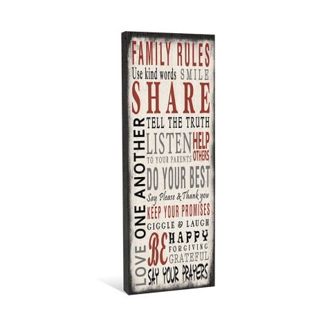 Family Rules Canvas Wall Art