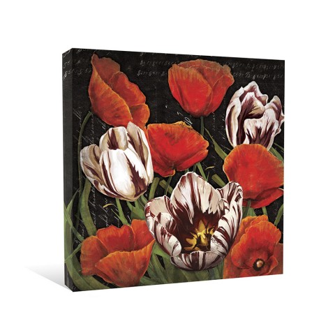 Red Tulip Patch Canvas Wall Art 