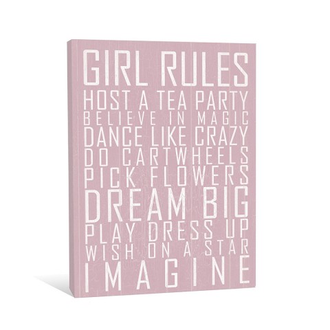 Girl Rules Canvas Wall Art