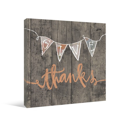 Give Thanks Banner Canvas Wall Art