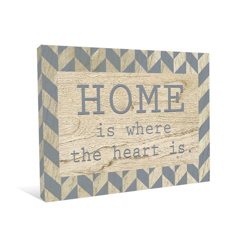 Gray Home Is Where The Heart Is Canvas Wall Art