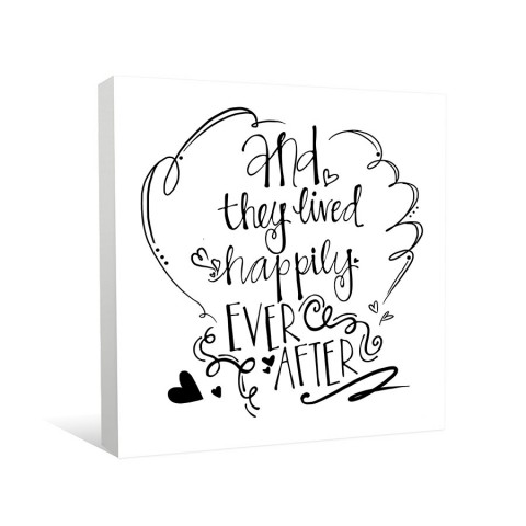 ppily Ever After Calligraphy Canvas Wall Art