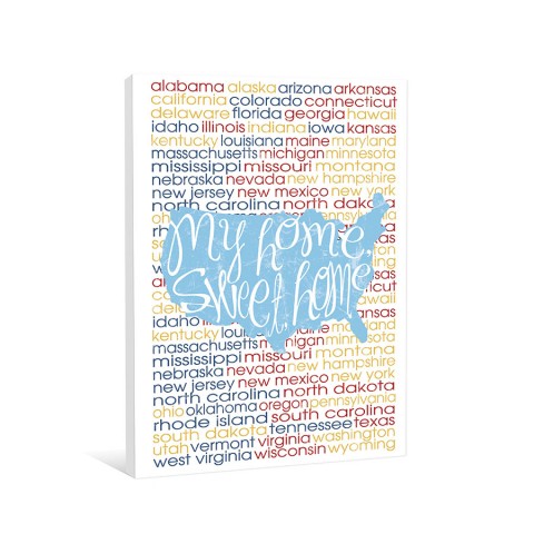 Home Sweet Home States Canvas Wall Art 