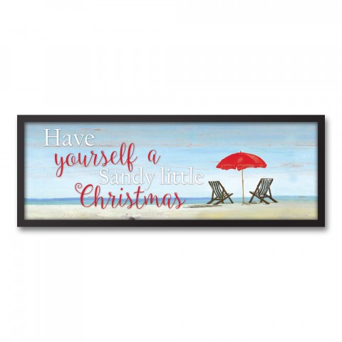 Sandy Little Christmas 12x36 Black Framed Canvas