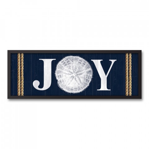 Seashell Joy 12x36 Black Framed Canvas