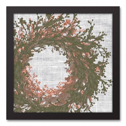 Christmas Wreath 12x12 Black Framed Canvas