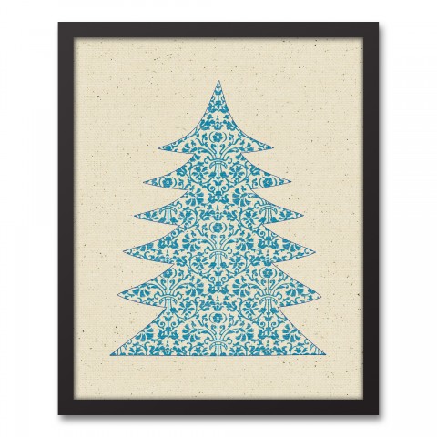 Blue Damask Tree Wall Art