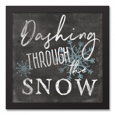 Dashing Through the Snow 12x12 Black Framed Canvas