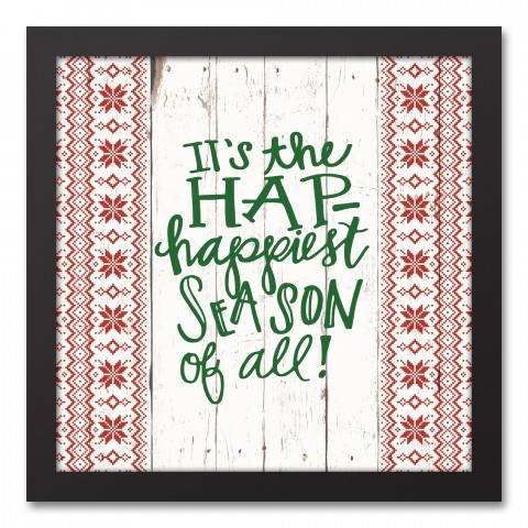 Happiest Season of All 12x12 Black Framed Canvas