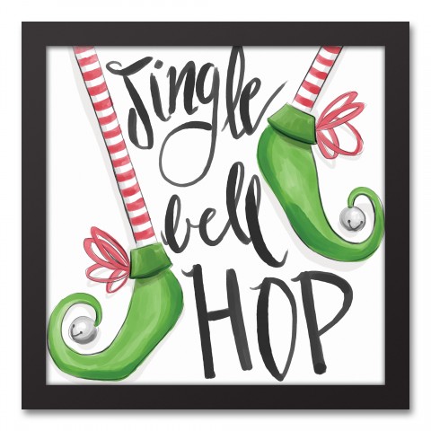 Jingle Bell Hop 12x12 Black Framed Canvas