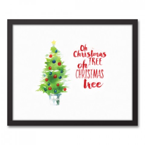 Oh Watercolor Christmas Tree Wall Art