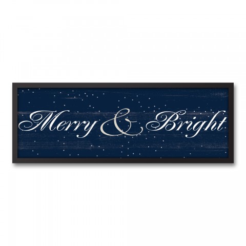 Merry & Bright 12x36 Black Framed Canvas