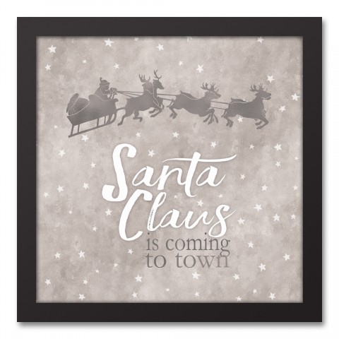 Snowy Sleigh Ride 12x12 Black Framed Canvas