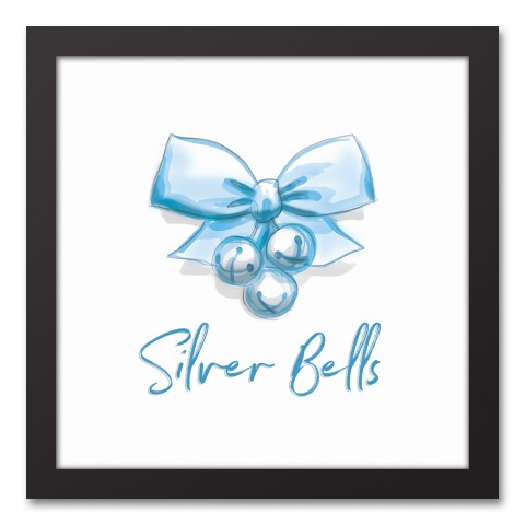 Silver Bells 12x12 Black Framed Canvas
