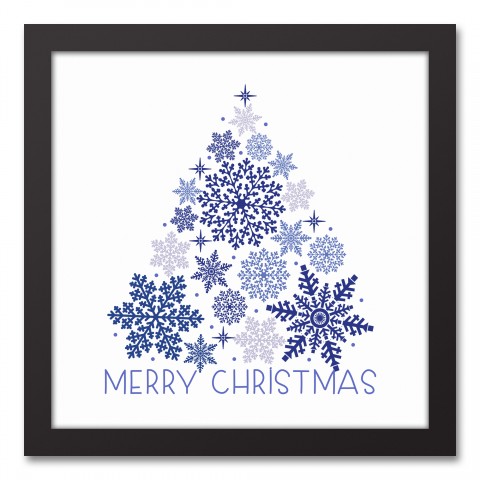 Snowflake Tree 12x12 Black Framed Canvas