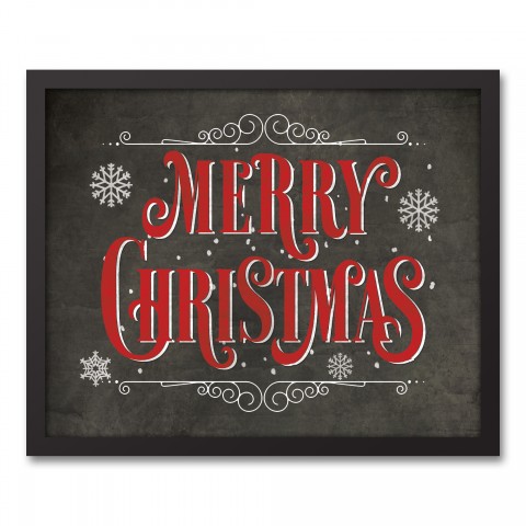 Merry Christmas Chalkboard Print Wall Art