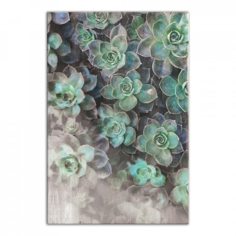 Succulents on Wood 24x36 Canvas Wall Art