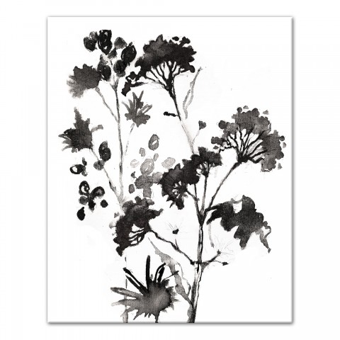 Black and White Wild Flowers 16x20 Canvas Wall Art