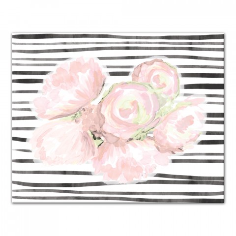 Roses and Lines 20x16 Canvas Wall Art