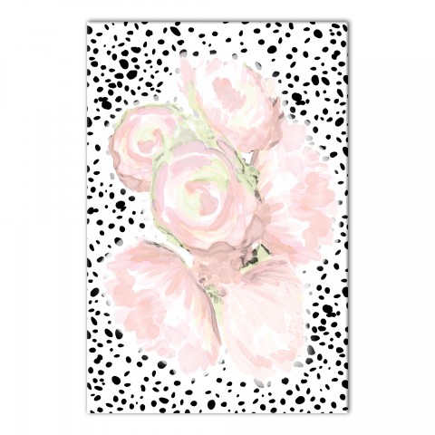 Blush and Pin Dot Blooms 1 24x36 Canvas Wall Art