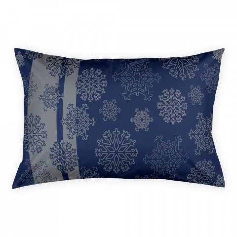 Blue And Silver Striped Snowflake 38x22 King Sham