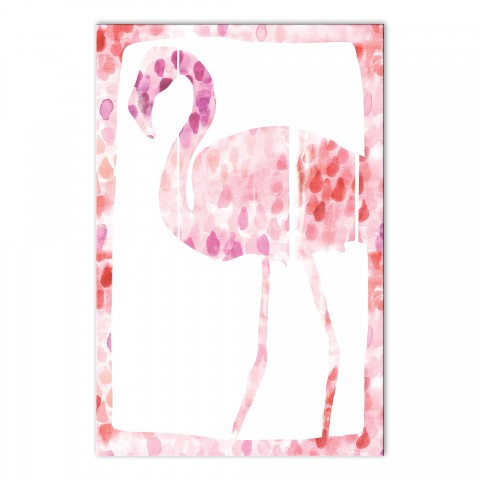Pink Watercolor Flamingo24x36 Outdoor Canvas Wall Art