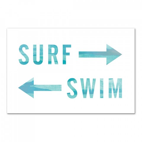 Surf or Swim 36x24 Outdoor Canvas Wall Art