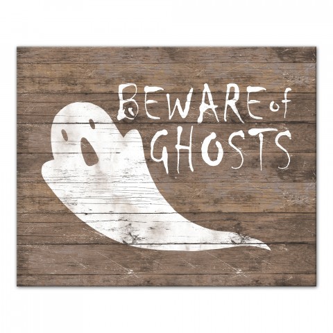 Ghosts Beware 20x16 Canvas Wall Art