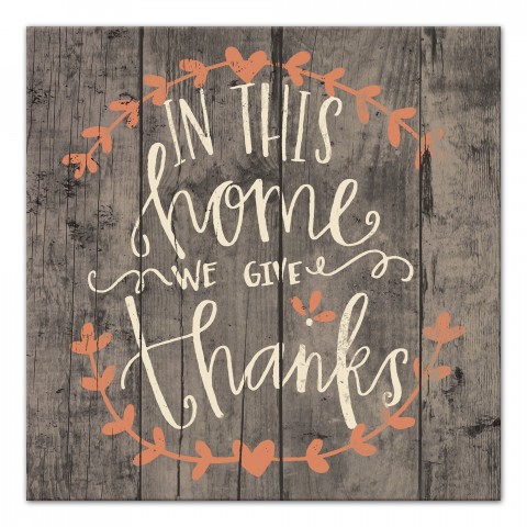 Home And Thanks 20x20 Canvas Wall Art