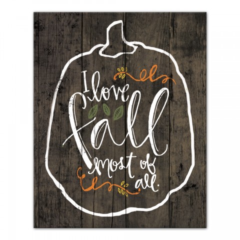 Fall Pumpkin 16x20 Canvas Wall Art