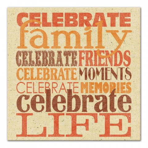 Celebrate Family 16x16 Canvas Wall Art