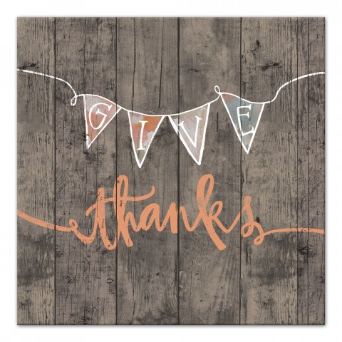 Give Thanks 16x16 Canvas Wall Art