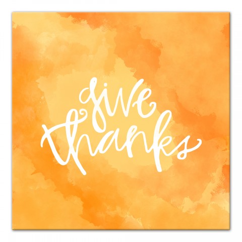 Give Thanks Watercolor 16x16 Canvas Wall Art