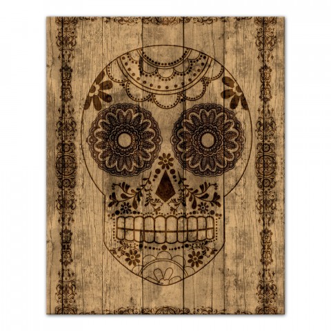 Wood Skull 16x20 Canvas Wall Art