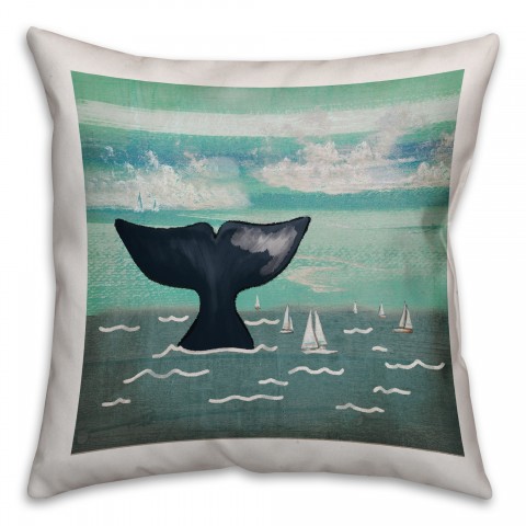 Whale Tail 16x16 Throw Pillow