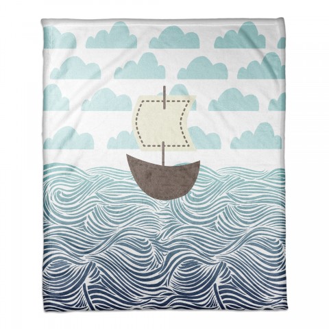Ship At Sea 50x60 Throw Blanket