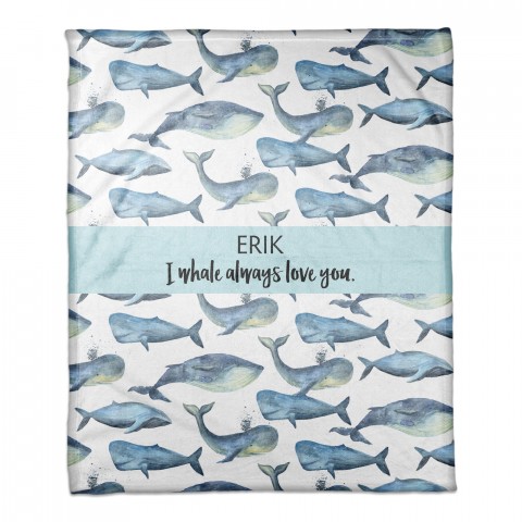 Whale Always Loves You 50x60 Personalized Throw Blanket