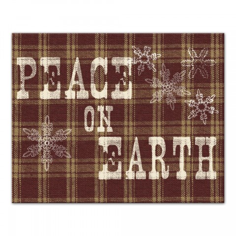 Plaid Peace on Earth 20x16  Canvas Wall Art