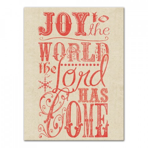 Rustic Red Joy to the World 18x24 Canvas Wall Art