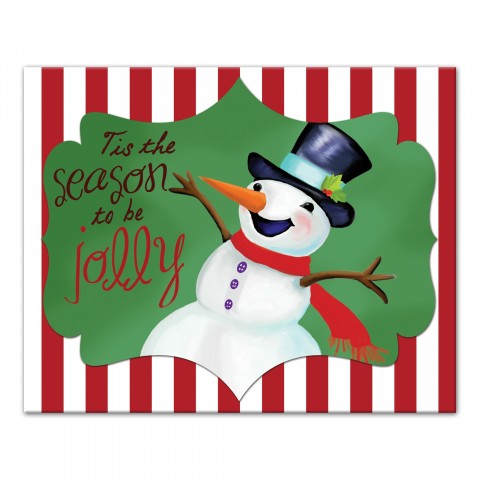 Jolly Snowman 20x16 Canvas Wall Art