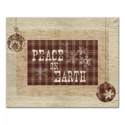 Rustic Peace on Earth 20x16 Canvas Wall Art
