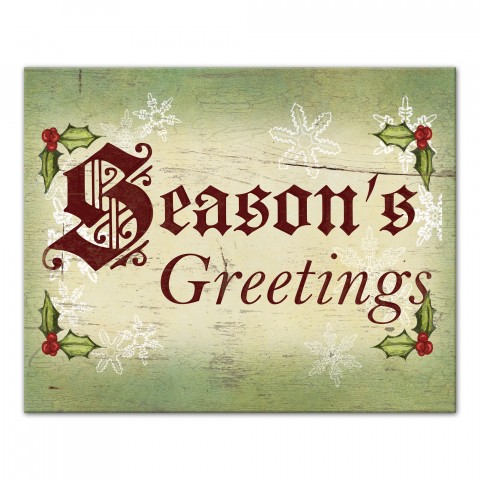 Classic Season's Greetings 20x16 Canvas Wall Art